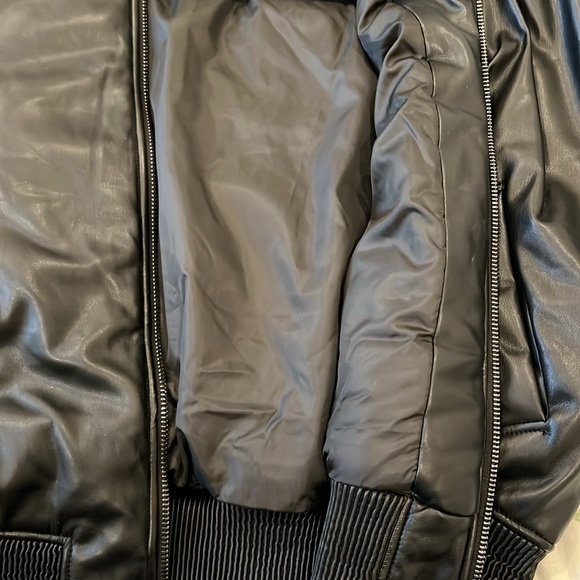 GOOD AMERICAN FAUX LEATHER BOMBER JACKET - Picture 12 of 14
